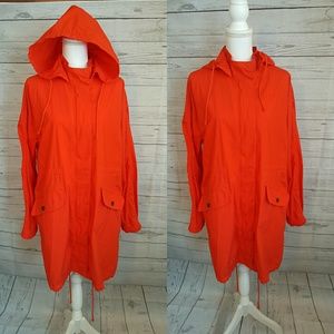 Lands' End Women's Zip/Button Up Hooded Jacket