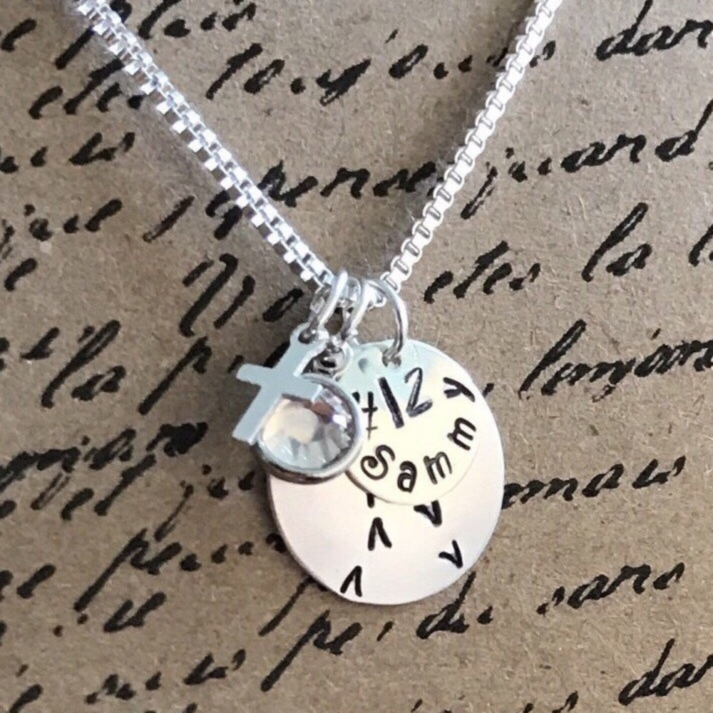 Sterling silver personalized softball necklace