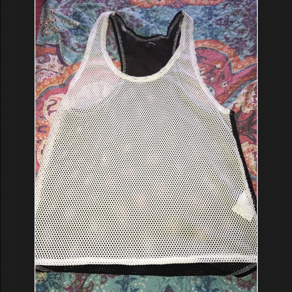 Hurley white and black see through shirt