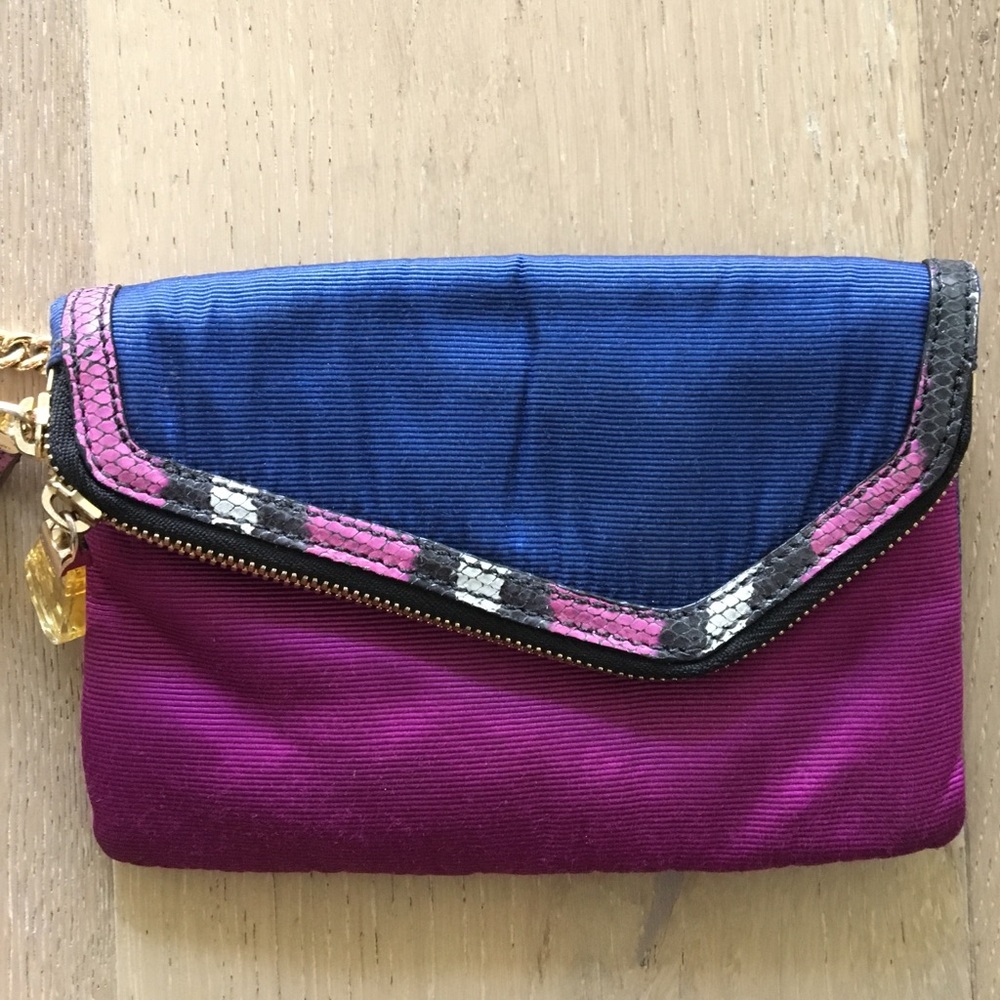 Henri Bendel cloth clutch