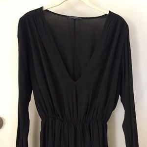 Brandy Melville Deep V Long Sleeve Dress