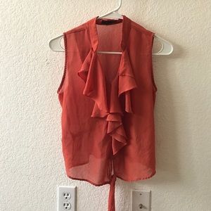 Sheer orange top