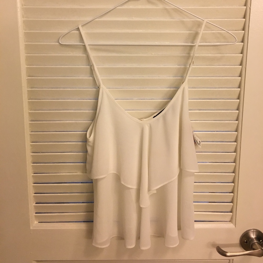 NWT White Flowy Tank Top