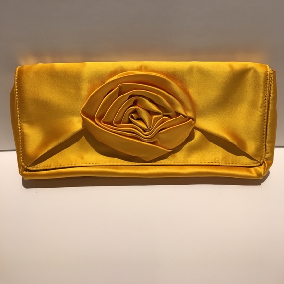 J.Crew yellow rose silk clutch - Picture 1 of 4