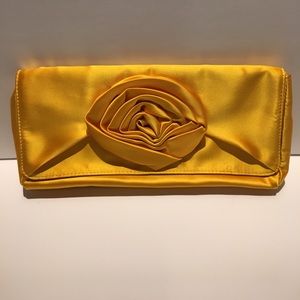 J.Crew yellow rose silk clutch