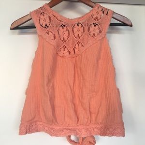 Free People coral / salmon crop top