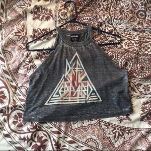 Def leopard cropped cami