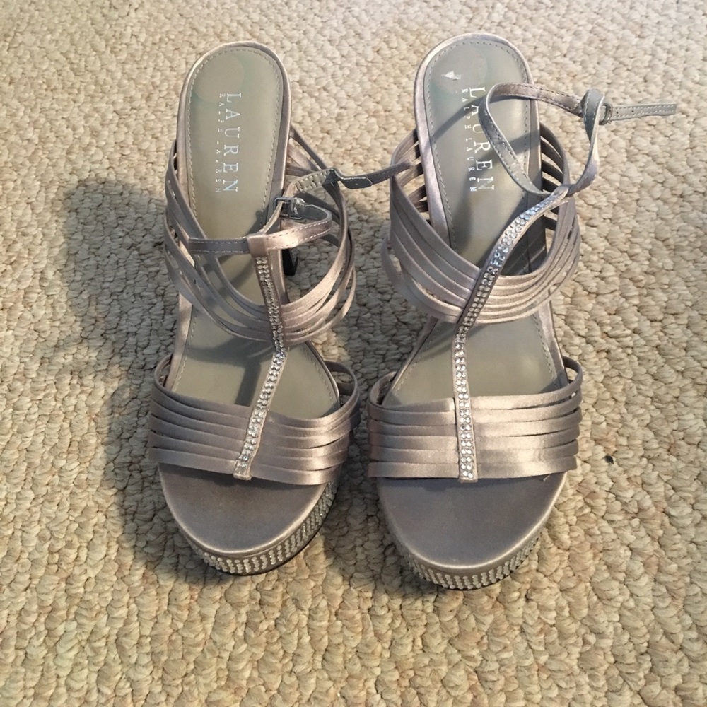 Ralph Lauren silver dress heels