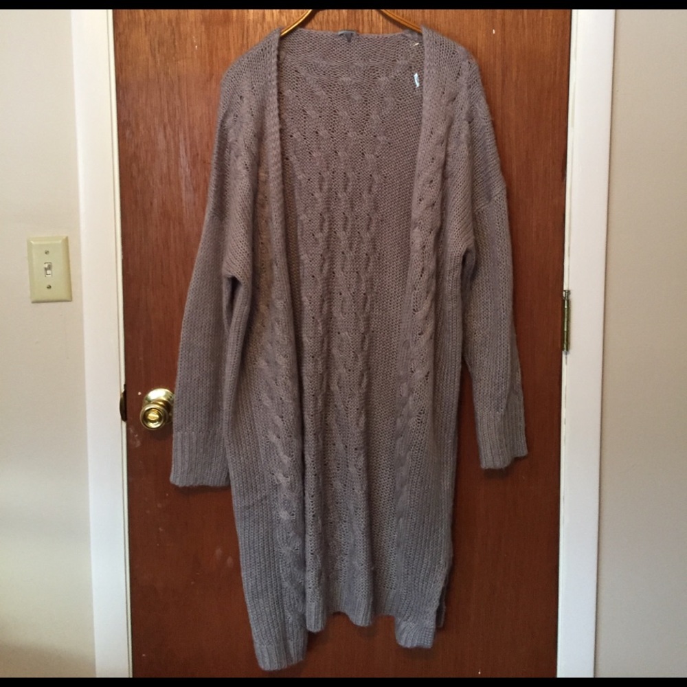 Purpley-gray Longline Cardigan