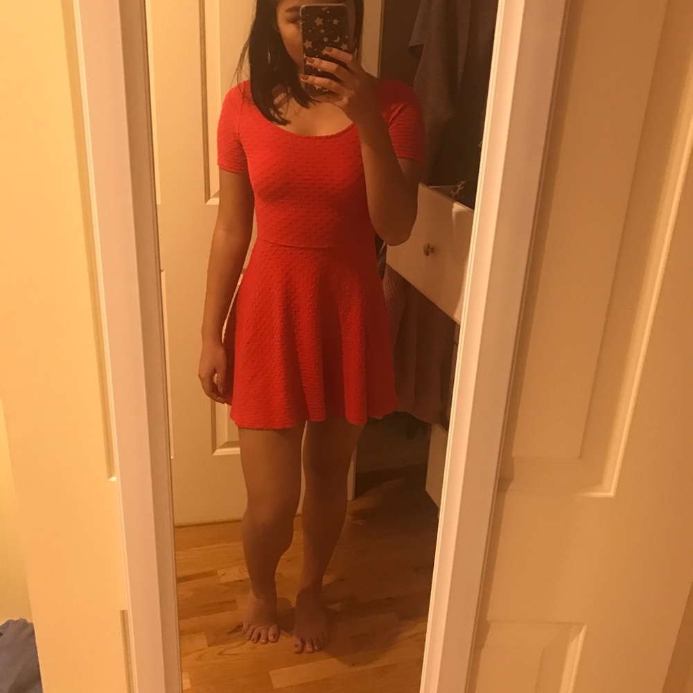 Red skater dress