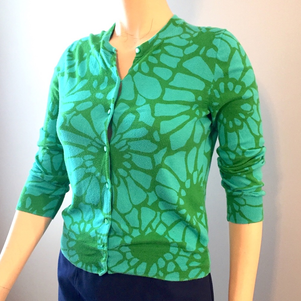 J. Crew Lightweight Cotton Floral Cardigan