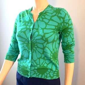 J. Crew Lightweight Cotton Floral Cardigan