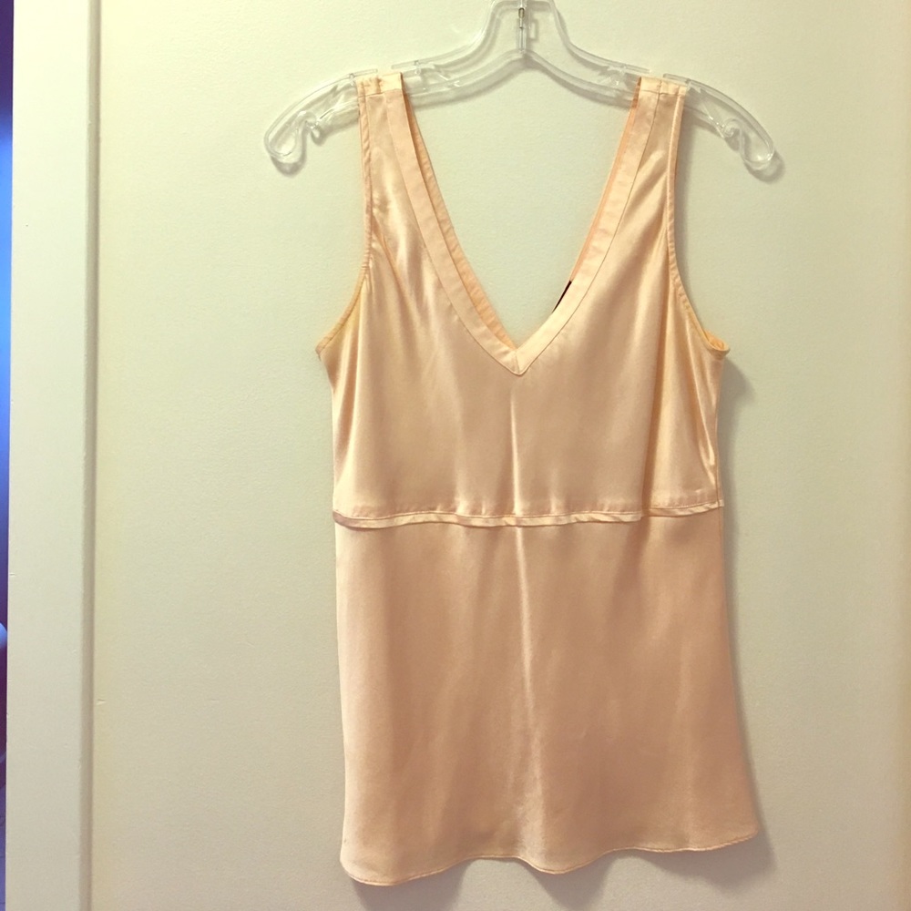 Pink 100% silk sleeveless camisole