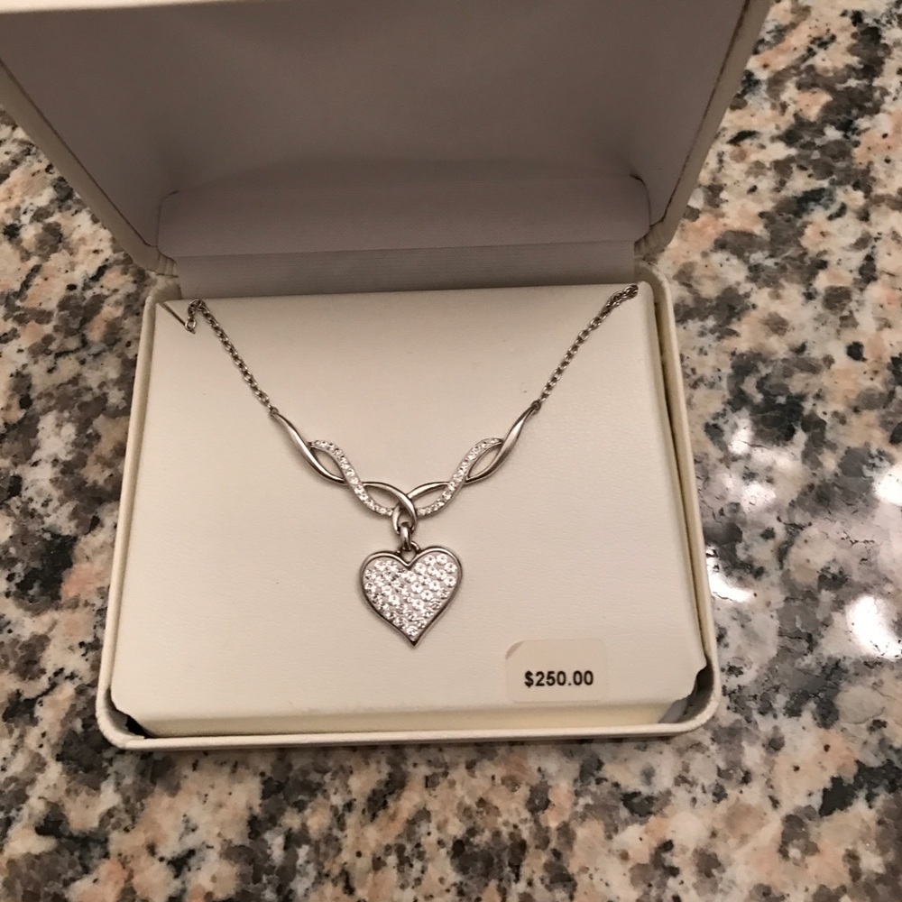 Sterling Silver and Swarovski Heart Necklace