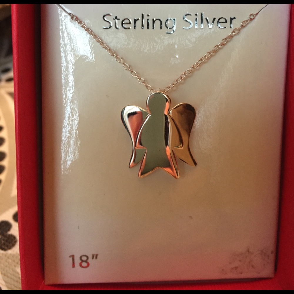 NIB Sterling Angel Necklace, 18 in.