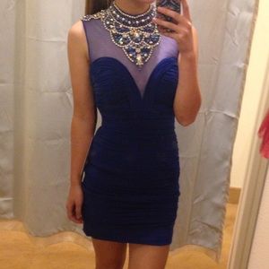 Alyce royal blue beaded dress