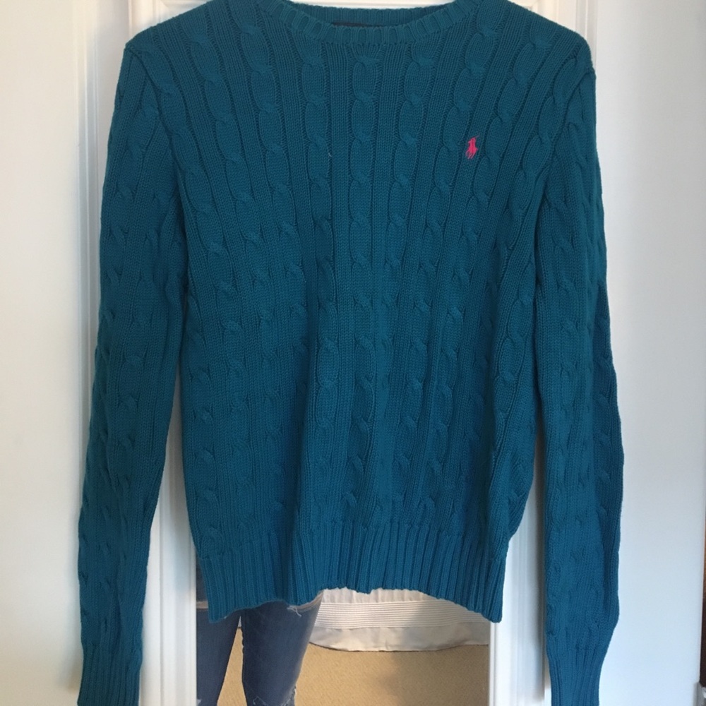 Polo sweater with pony logo