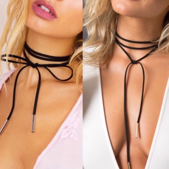 🌿 Wrap Suede Bow Choker - Picture 3 of 4