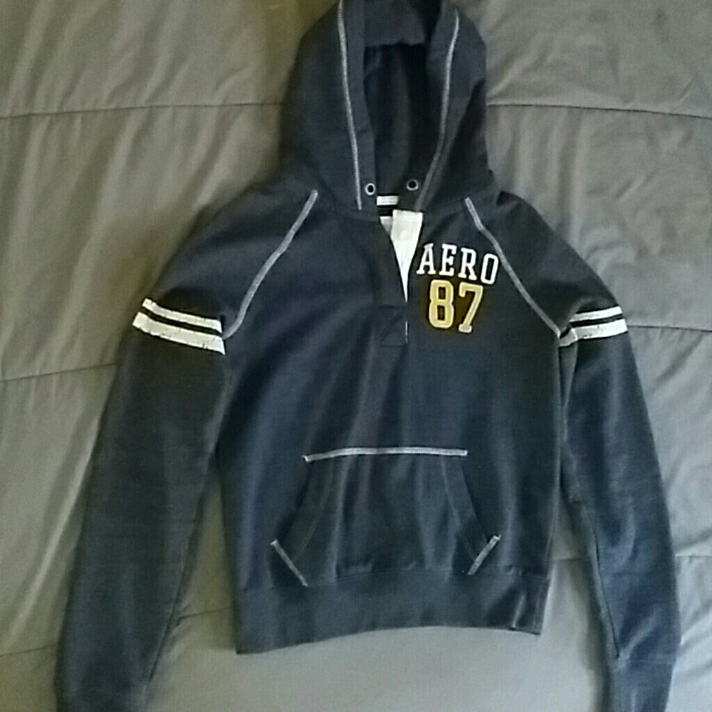 Dark Blue Aeropostal Pullover Hoodie