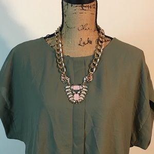 Gold, chunky chain & Jeweled Statement necklace