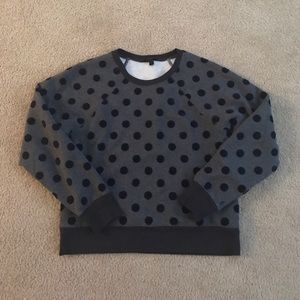J. Crew Textured polka dot Raglan Sweatshirt sz L