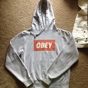 Never worn grey obey hoodie