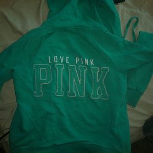 Pink zip up sweatshirt