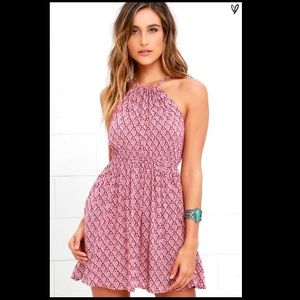 Lulu's 'pondering poppies' red/white dress sz S