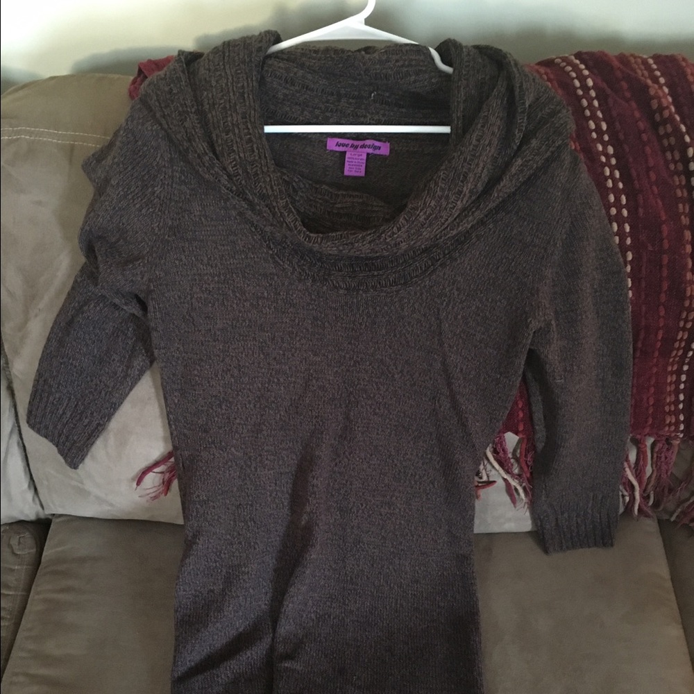 Brown marled sweater dress