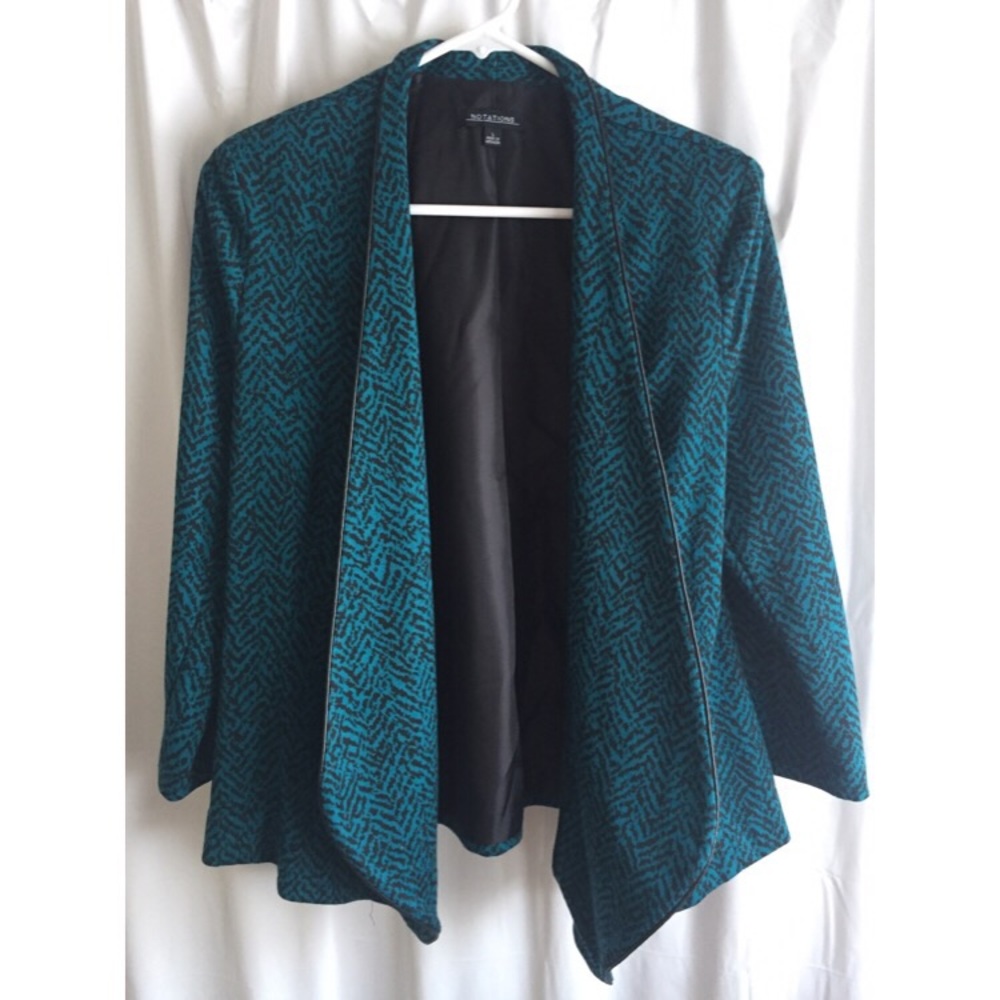 80s Style Flutter Front Jacket Blazer Large L