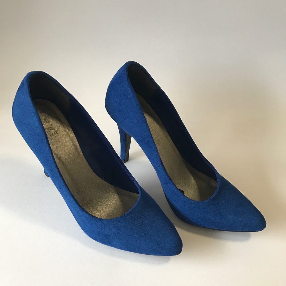 Cobalt blue suede heels