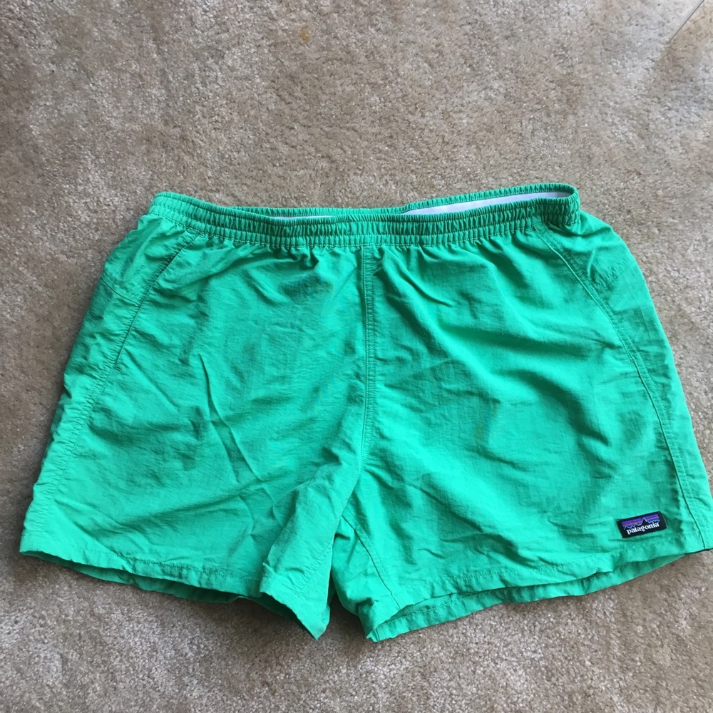 Mint green Patagonia women's shorts