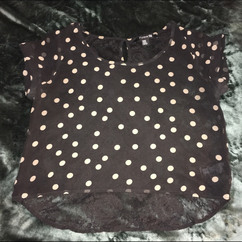 Polka dot lace top
