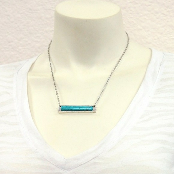 🔶 BACK IN STOCK🔶 Turquoise Bar Necklace Set - Picture 3 of 3