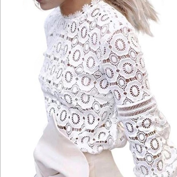 Black Lace blouse gal meets glam like Selfportrait - Picture 2 of 4