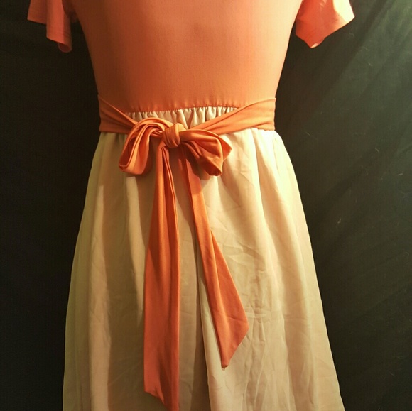 Setin Tangerine Dress White Apron/Overlay Small - Picture 4 of 6