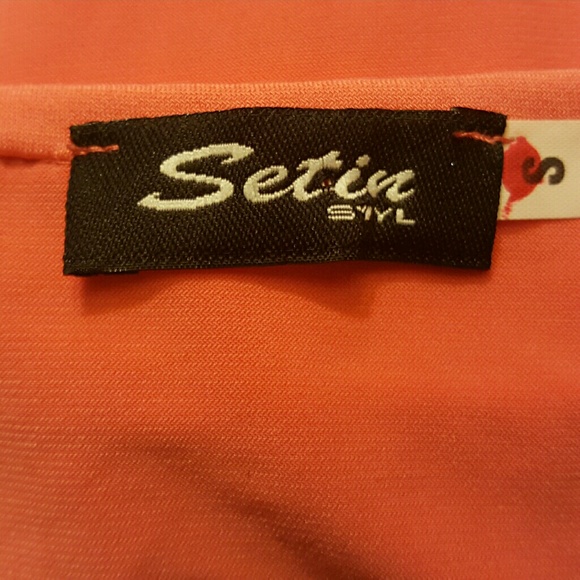 Setin Tangerine Dress White Apron/Overlay Small - Picture 5 of 6