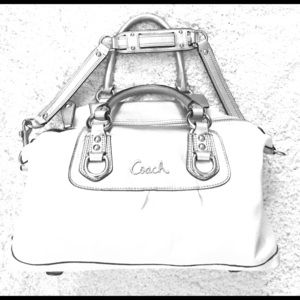 COACH BAG white/silver satchel