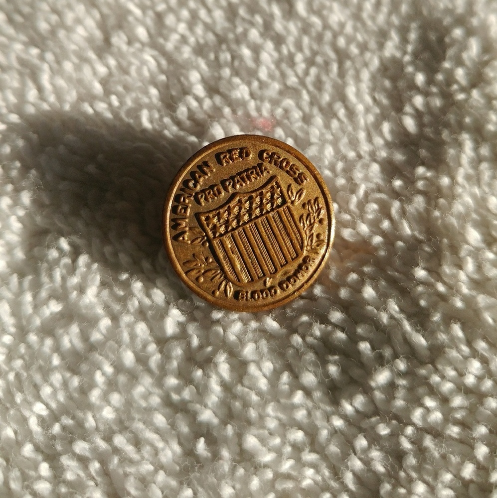 Vintage Brass American Red Cross Blood Donor Pin
