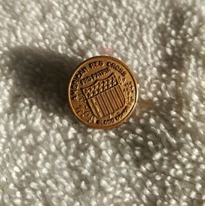 Vintage Brass American Red Cross Blood Donor Pin