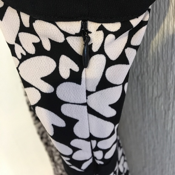 ELLE Black & Cream Heart Print Dress 💟 - Picture 5 of 7