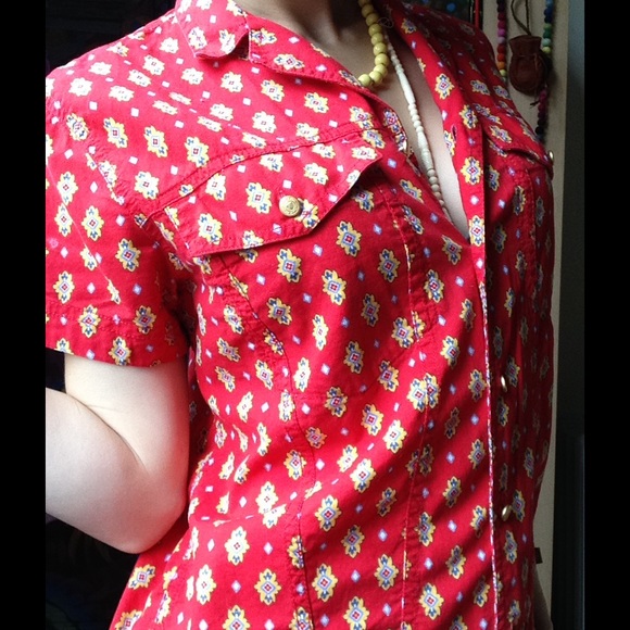 SOLD PLATOS LIZ WEAR Short Sleeve Cowgirl - Picture 2 of 8