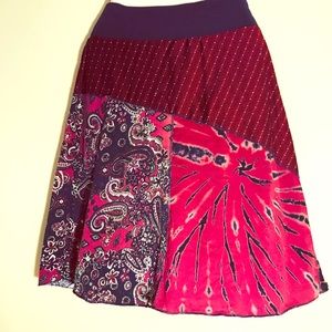 Tie dyed patchwork skirt