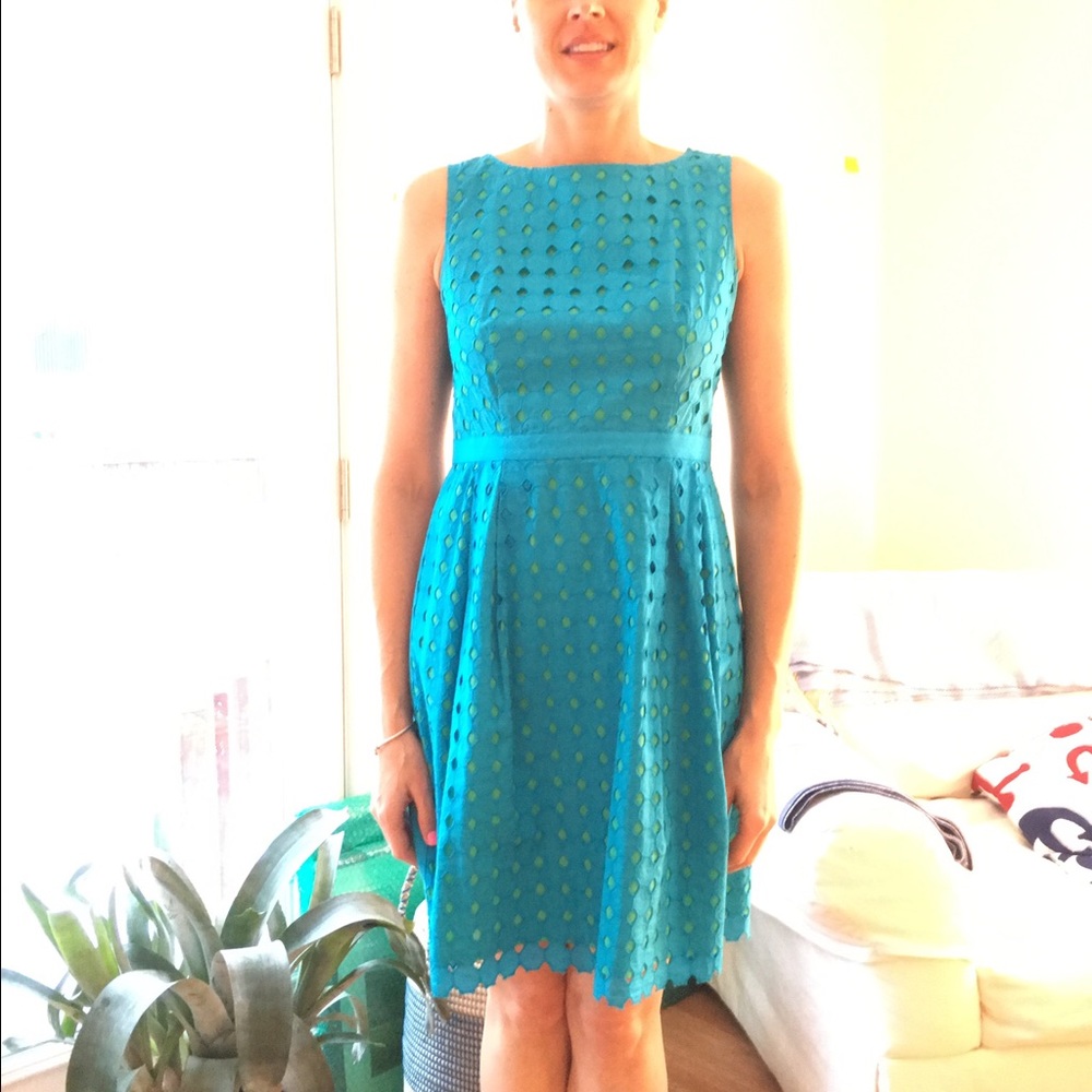 Blue and green sun dress