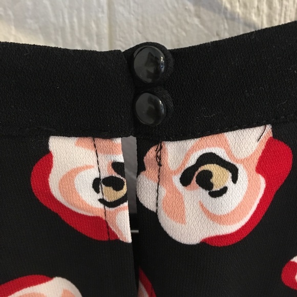 ELLE Black Dress with a Pink & Red Flower Print 🌸 - Picture 3 of 8