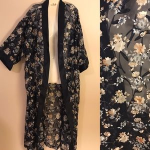 Beautiful See-through floral robe