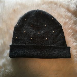 SOLD Studded Charcoal Grey Beanie!