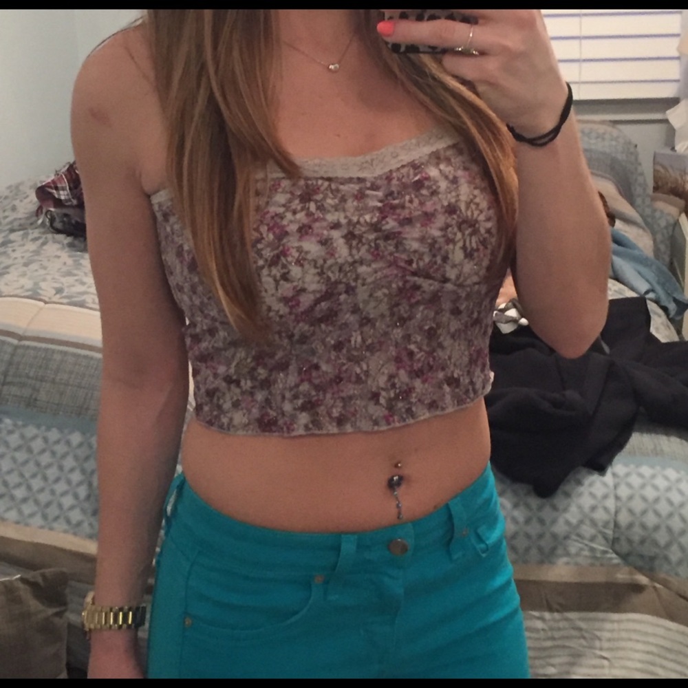 Free People floral lace long bandeau