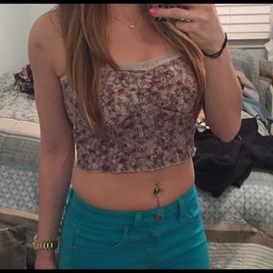 Free People floral lace long bandeau