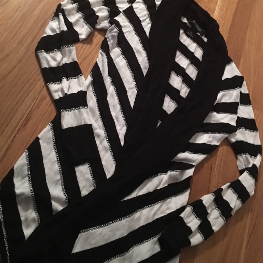 WHBM open front stripe sweater